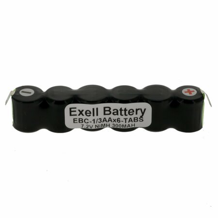 EXELL BATTERY 7.2V 300mAh Custom NiMH Battery w/Tabs Hobby Customs RC Remotes EBC-1/3AAX6-TABS